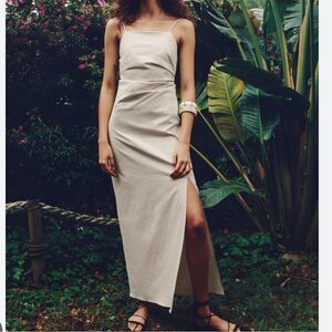 ZARA DRAPED MIDI DRESS ICE SIZE XS | 9479/256 NWT